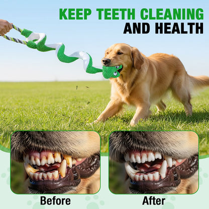 Interactive Squeaky Dog Toys with Pull Rope, Large Dog Tug of War Toy, Plush Puppy Chew Toys for Dental Health, Great for Small, Medium and Big Dogs