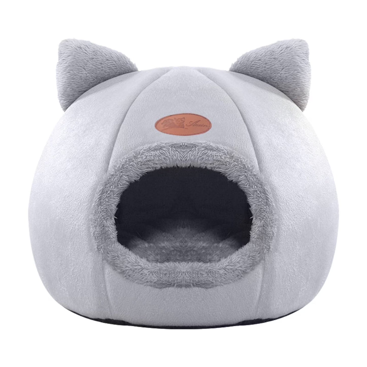 Warm Pet Cave Indoor Cat House Soft Cat Tent Bed Cute Cat Cubby Cozy Dog House Bed Pet Supplies Black of Friday