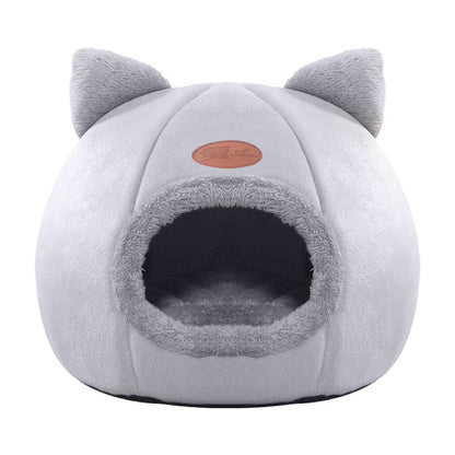 Warm Pet Cave Indoor Cat House Soft Cat Tent Bed Cute Cat Cubby Cozy Dog House Bed Pet Supplies Black of Friday