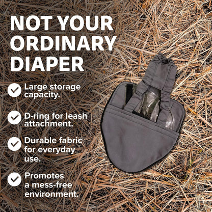 Starter Kit - Wrap-Around Runner Duck Diaper W/ Removable Liner & Fixed Tab - Durable, Secure Fit, Easy-To-Wear - Essential Duck Supplies for Real Ducks, Made in USA - Gray