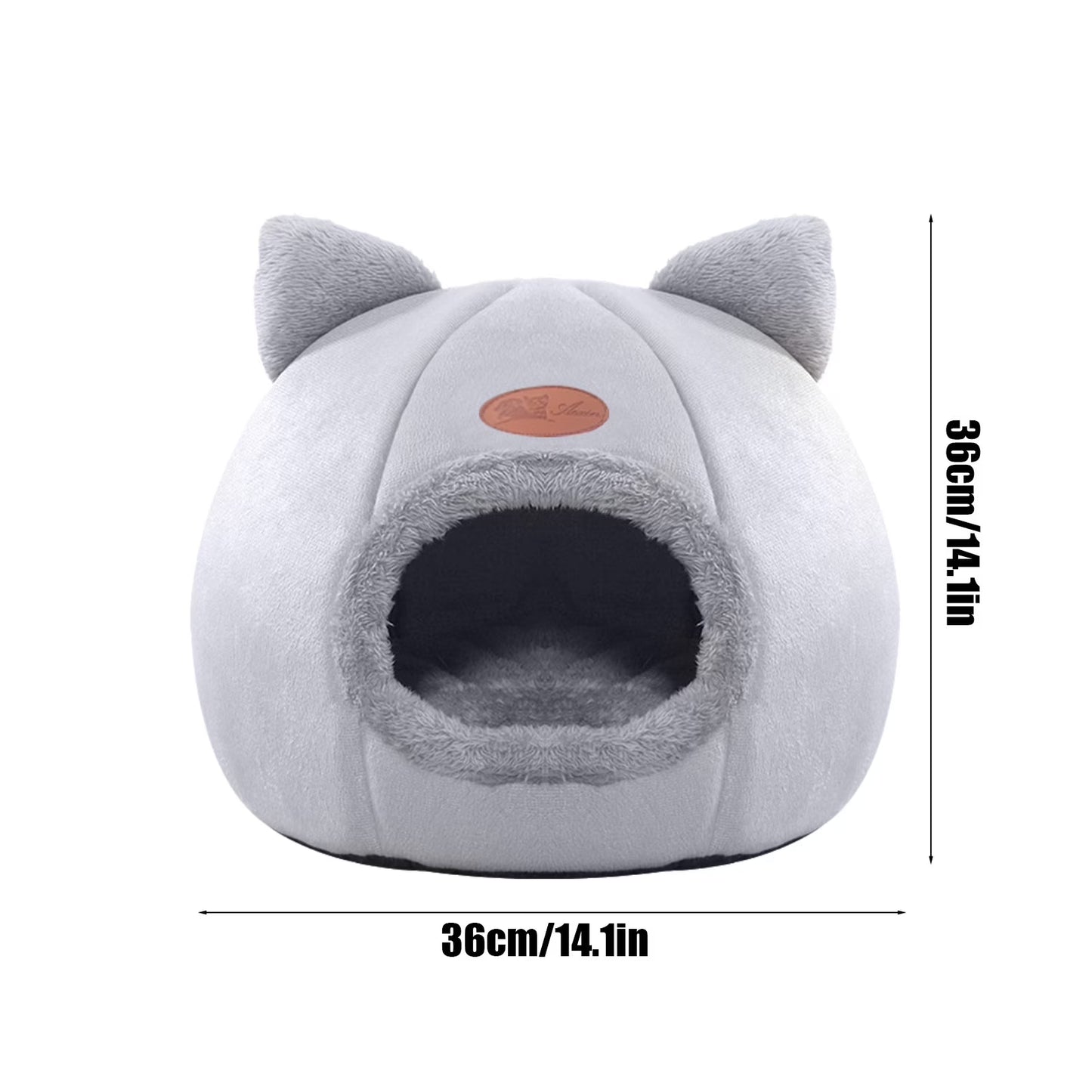 Warm Pet Cave Indoor Cat House Soft Cat Tent Bed Cute Cat Cubby Cozy Dog House Bed Pet Supplies Black of Friday