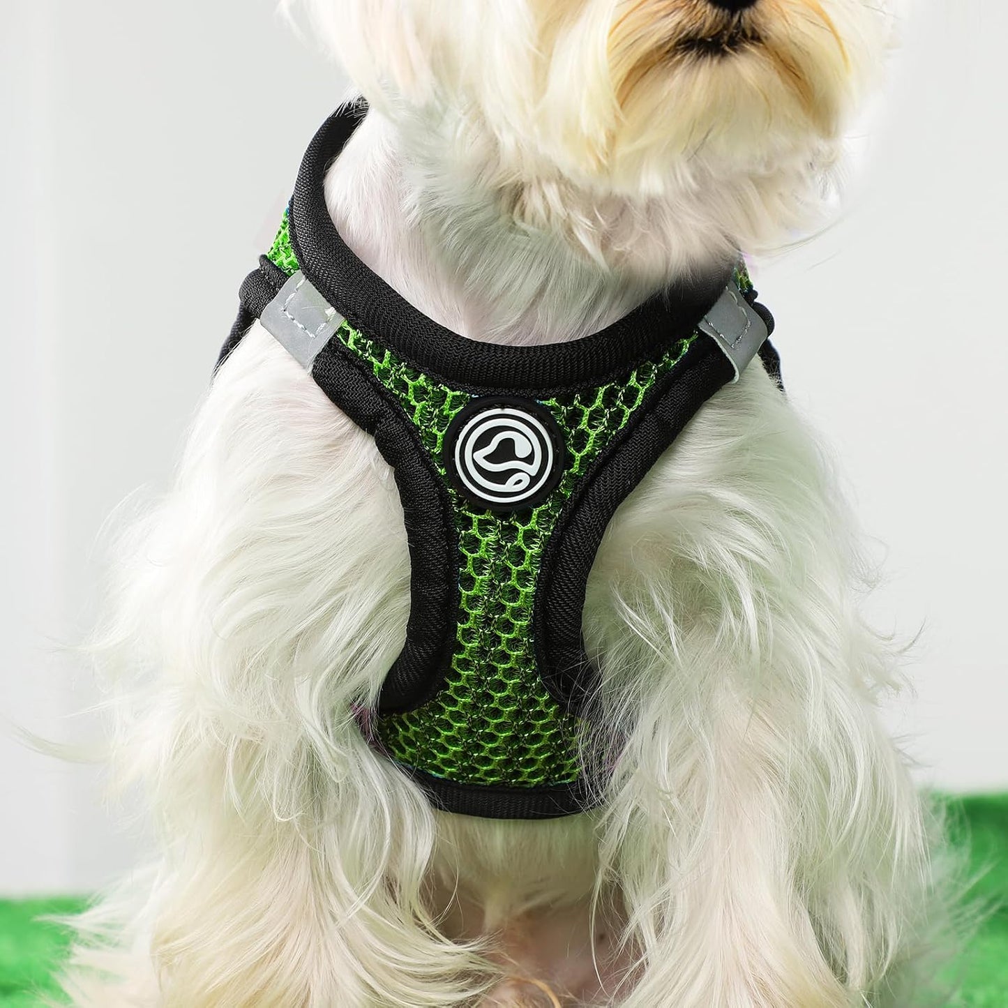 Summer Pet Harness No Pull Step in Adjustable Dog Harness Mesh Vest for Hot Weather Easy to Put on Small and Medium Dogs Cats (Green, Medium)