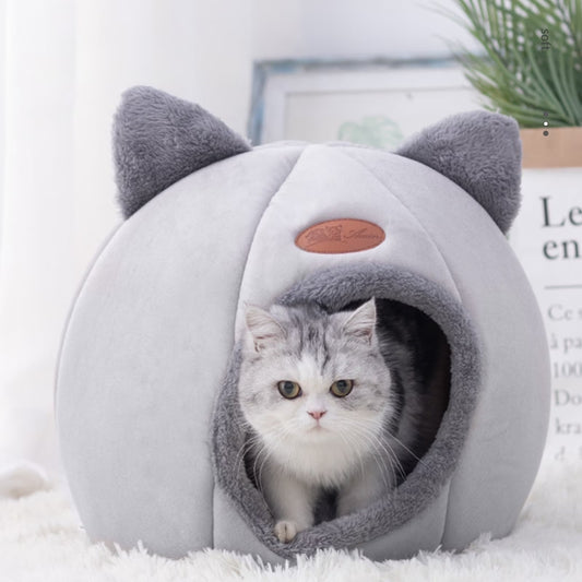 Warm Pet Cave Indoor Cat House Soft Cat Tent Bed Cute Cat Cubby Cozy Dog House Bed Pet Supplies Black of Friday
