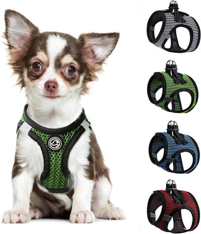 Summer Pet Harness No Pull Step in Adjustable Dog Harness Mesh Vest for Hot Weather Easy to Put on Small and Medium Dogs Cats (Green, Medium)