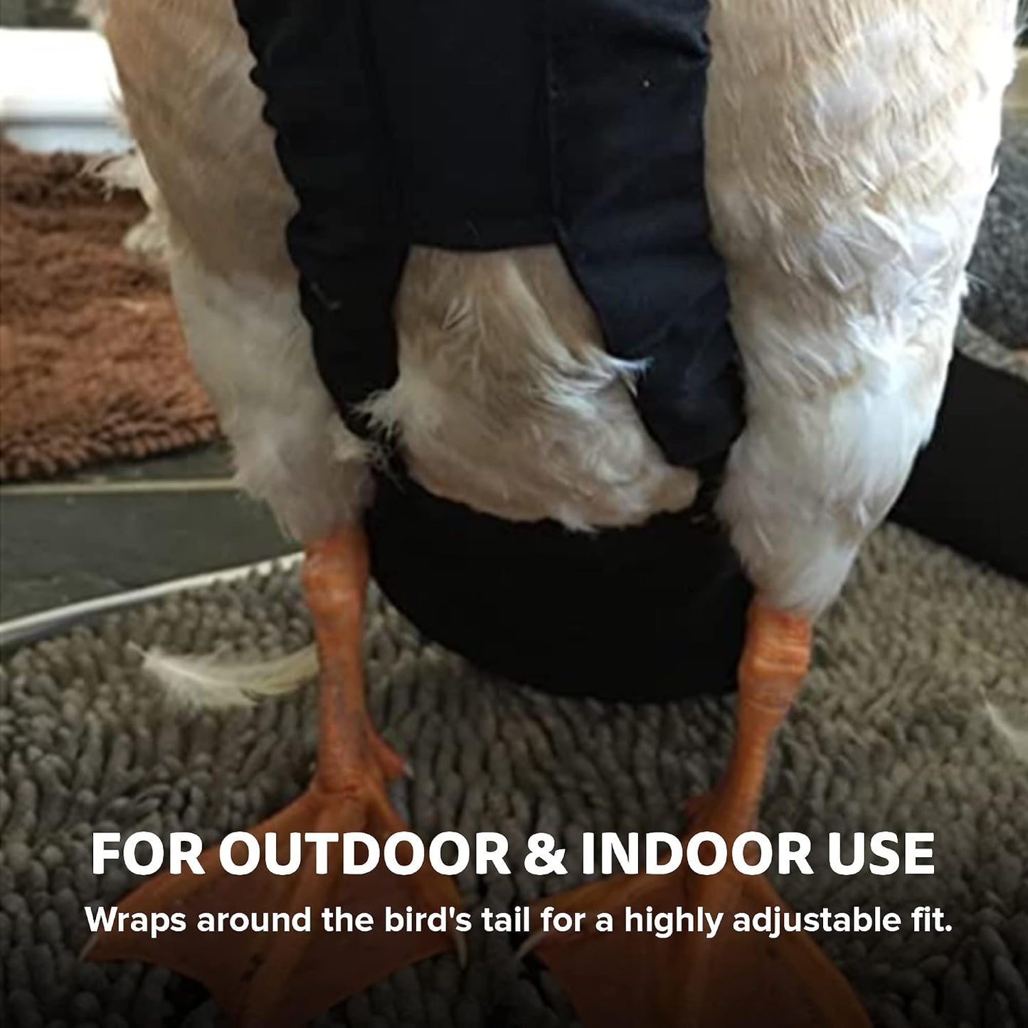 Starter Kit - Wrap-Around Runner Duck Diaper W/ Removable Liner & Fixed Tab - Durable, Secure Fit, Easy-To-Wear - Essential Duck Supplies for Real Ducks, Made in USA - Gray