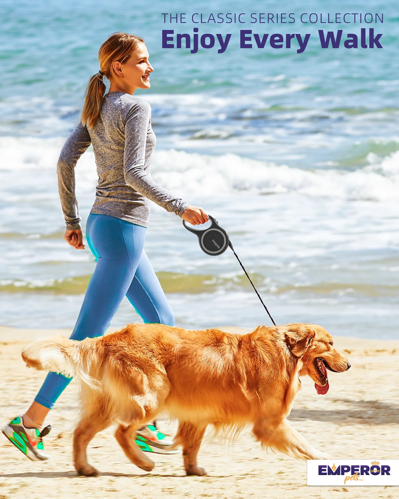 16 Ft Retractable Dog Leash Small Dogs - up to 44Lbs, Small Dog Leash Heavy Duty Dog Leash Retractable 16 Ft - Gray - GY16-20
